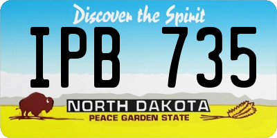 ND license plate IPB735