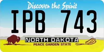 ND license plate IPB743