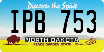 ND license plate IPB753