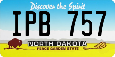 ND license plate IPB757