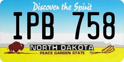 ND license plate IPB758