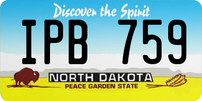 ND license plate IPB759