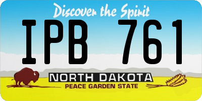 ND license plate IPB761