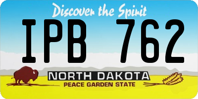 ND license plate IPB762