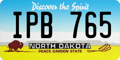 ND license plate IPB765