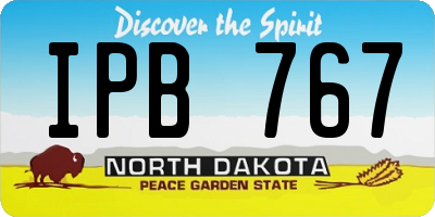 ND license plate IPB767