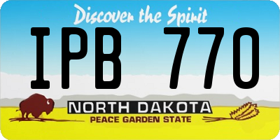 ND license plate IPB770