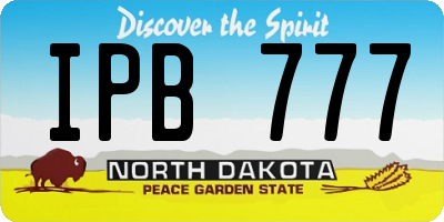 ND license plate IPB777
