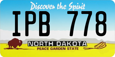 ND license plate IPB778
