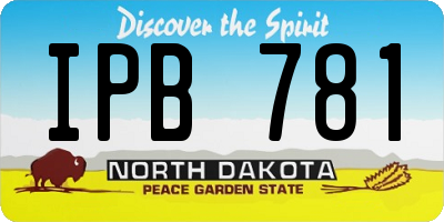 ND license plate IPB781