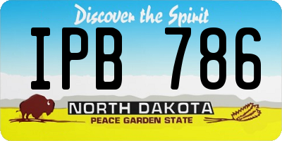 ND license plate IPB786