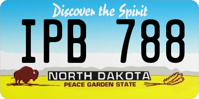 ND license plate IPB788
