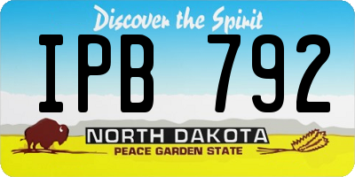 ND license plate IPB792