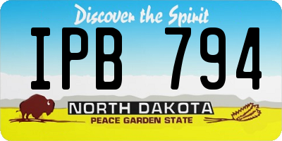 ND license plate IPB794