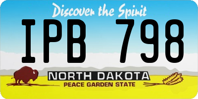 ND license plate IPB798