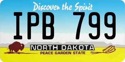 ND license plate IPB799