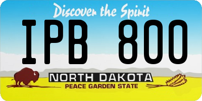 ND license plate IPB800