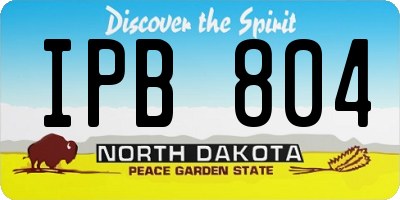 ND license plate IPB804