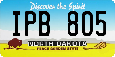 ND license plate IPB805