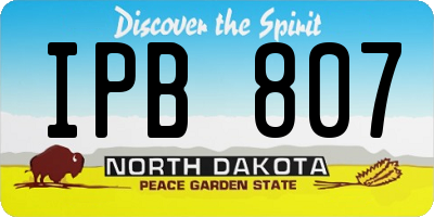 ND license plate IPB807