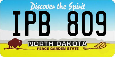 ND license plate IPB809
