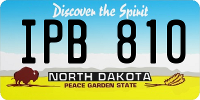 ND license plate IPB810