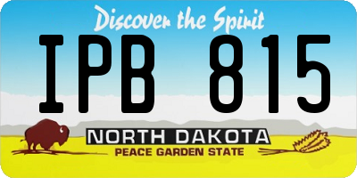 ND license plate IPB815