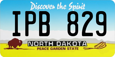 ND license plate IPB829