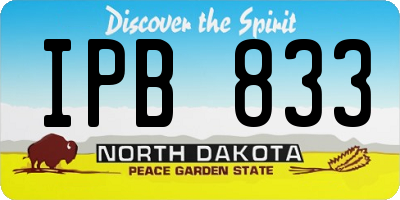 ND license plate IPB833