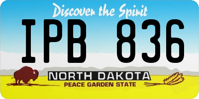 ND license plate IPB836