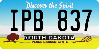 ND license plate IPB837