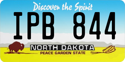 ND license plate IPB844