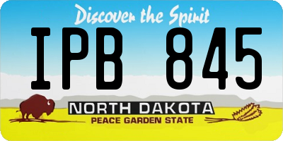 ND license plate IPB845