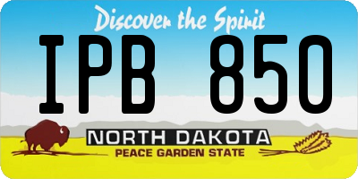 ND license plate IPB850