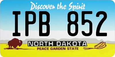ND license plate IPB852