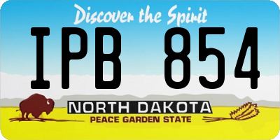ND license plate IPB854