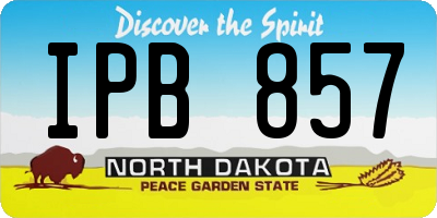 ND license plate IPB857
