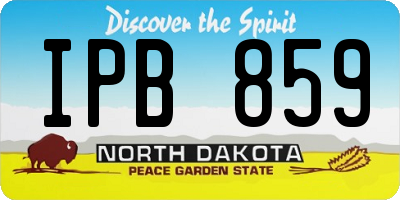ND license plate IPB859
