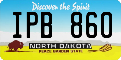 ND license plate IPB860