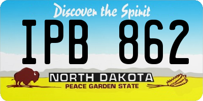ND license plate IPB862