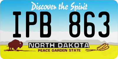 ND license plate IPB863