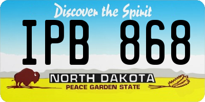 ND license plate IPB868