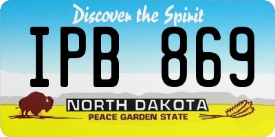 ND license plate IPB869