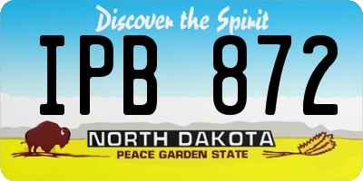 ND license plate IPB872