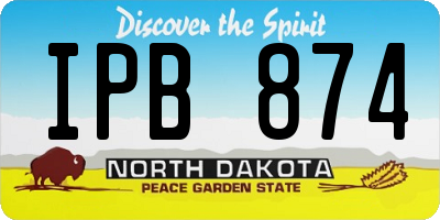 ND license plate IPB874