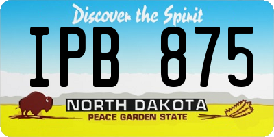 ND license plate IPB875