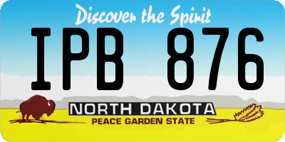 ND license plate IPB876