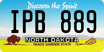 ND license plate IPB889