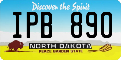 ND license plate IPB890
