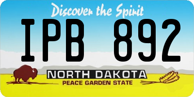 ND license plate IPB892